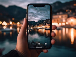 Foto del río en el teléfono