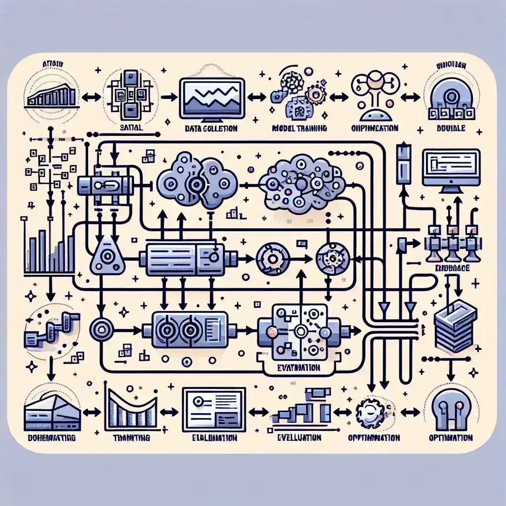 "Imagen ilustrativa de plataformas de monitoreo para pipelines de aprendizaje automático, mostrando gráficos de rendimiento y optimización de modelos de ML en una guía completa."