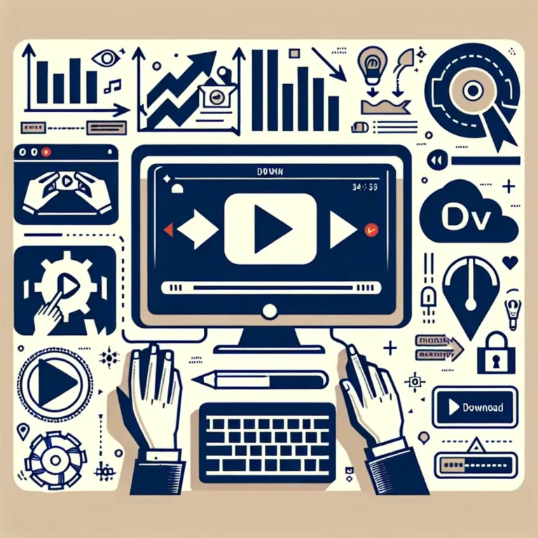 "Guía Completa para Descargar Videos: Diferentes métodos, herramientas y consejos visualizados en una infografía que muestra los pasos esenciales para descargar videos de manera efectiva."